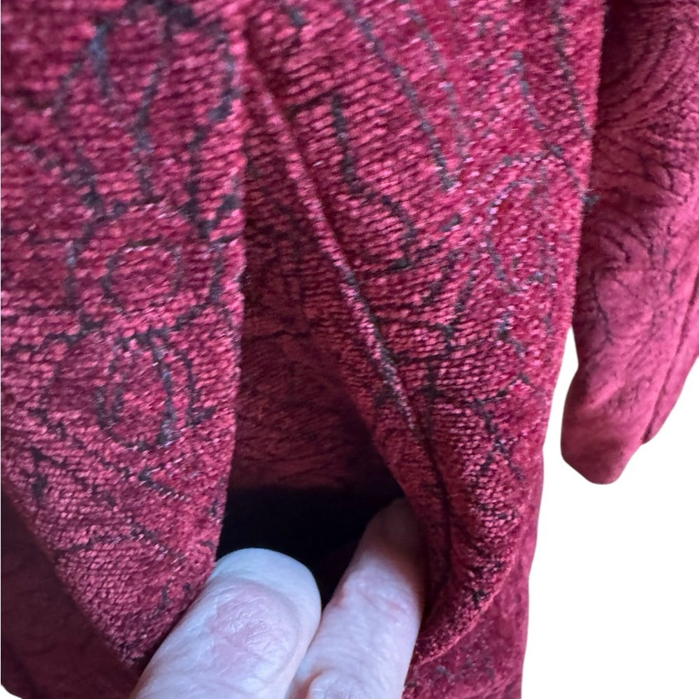 Y2K dressbarn Floral Brocade Plush Textured Zip‎ Up Jacket - Picture 3 of 7
